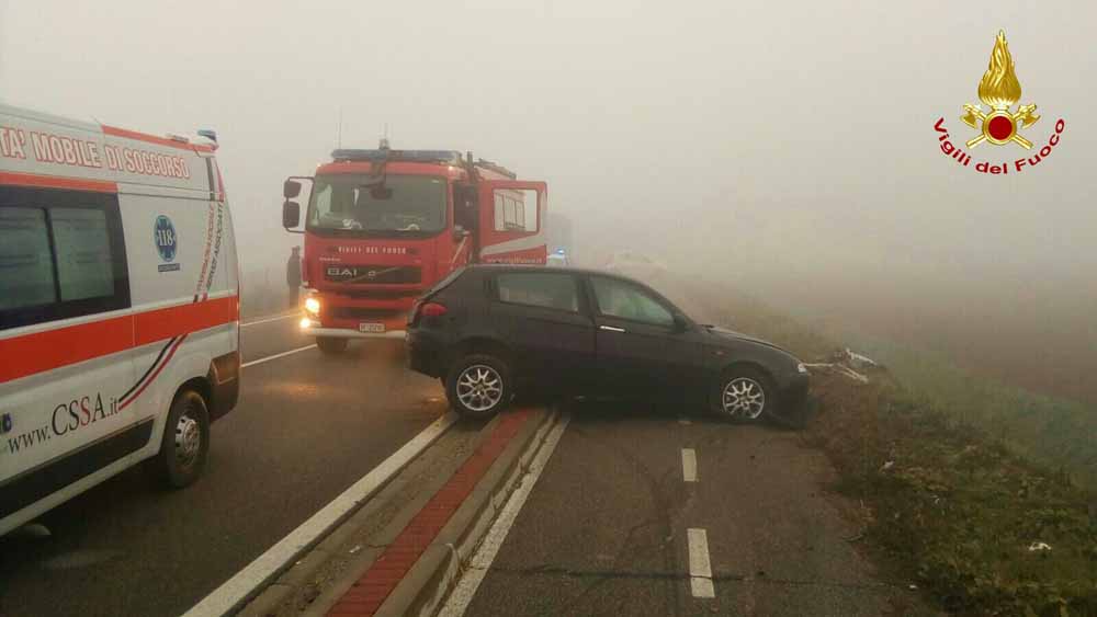 FRONTALE TRA DUE AUTO A SANT'URBANO(PD) DUE FERITI